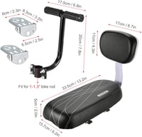 alouweekuky Kerékpár Hátsó Ülés Támlával - Gyermek és Felnőtt Bicikli Nyereg BMX Mountainbike 2