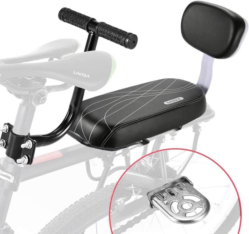 alouweekuky Kerékpár Hátsó Ülés Támlával - Gyermek és Felnőtt Bicikli Nyereg BMX Mountainbike