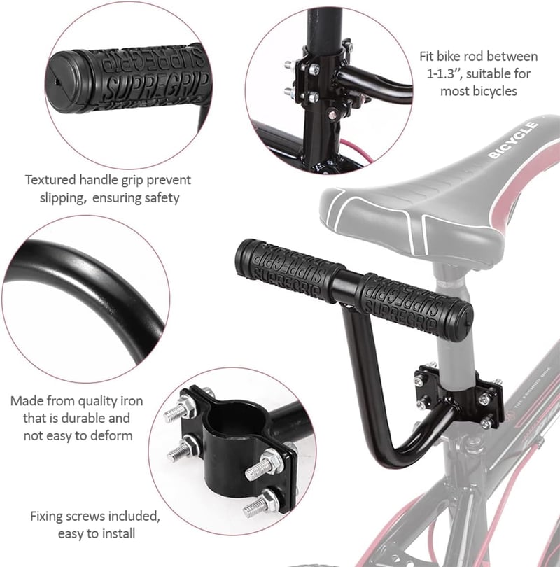 alouweekuky Kerékpár Hátsó Ülés Támlával - Gyermek és Felnőtt Bicikli Nyereg BMX Mountainbike