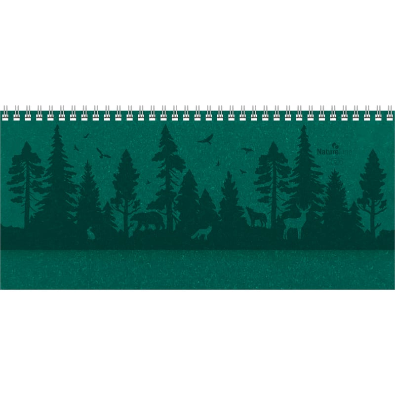 Stolový kalendár Alpha Edition Nature Line Forest 2026 – na šírku, 29,7 × 13,5 cm, týždenný rozvrh