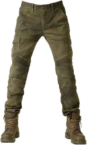Alpha Rider férfi motoros védőbetétes farmer nadrág, army green szín, M méret, túrázáshoz