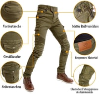 Alpha Rider férfi motoros védőbetétes farmer nadrág, army green szín, M méret, túrázáshoz 4