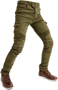 Alpha Rider férfi motoros védőbetétes farmer nadrág, army green szín, M méret, túrázáshoz 7