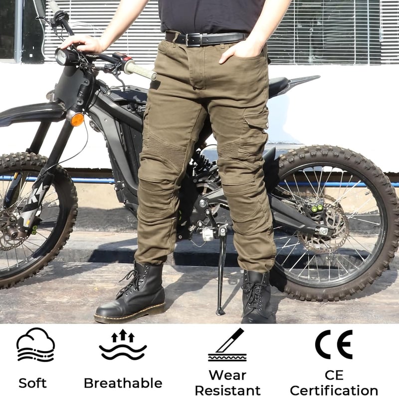 Alpha Rider Motoros Védőpárnás Denim Nadrág Férfi 3XL Zöld