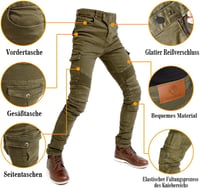 Alpha Rider Motoros Védőpárnás Denim Nadrág Férfi 3XL Zöld 4