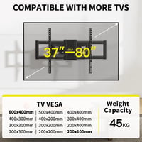 Alphamount forgó TV tartó 37-80 colos tévéhez, dönthető fali konzol 45 kg-ig 2