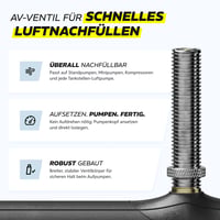 Duša na bicykel Alphatrail Rick 28 palcov, ventil AV Schrader, sada 2 ks – kompatibilná so značkami Schwalbe, Continental, Michelin, Kenda a Maxxis 6