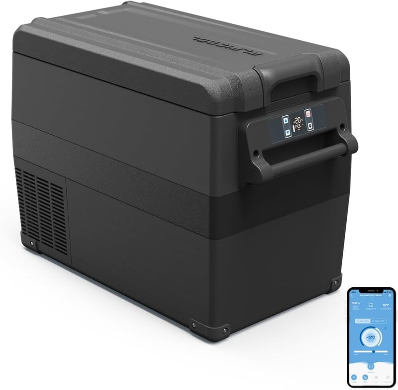 Alpicool CF55 Hordozható Autós Hűtőláda 55L 12V Elektromos Mini Hűtő Fagyasztó Kempingezéshez Teherautóhoz USB Porttal