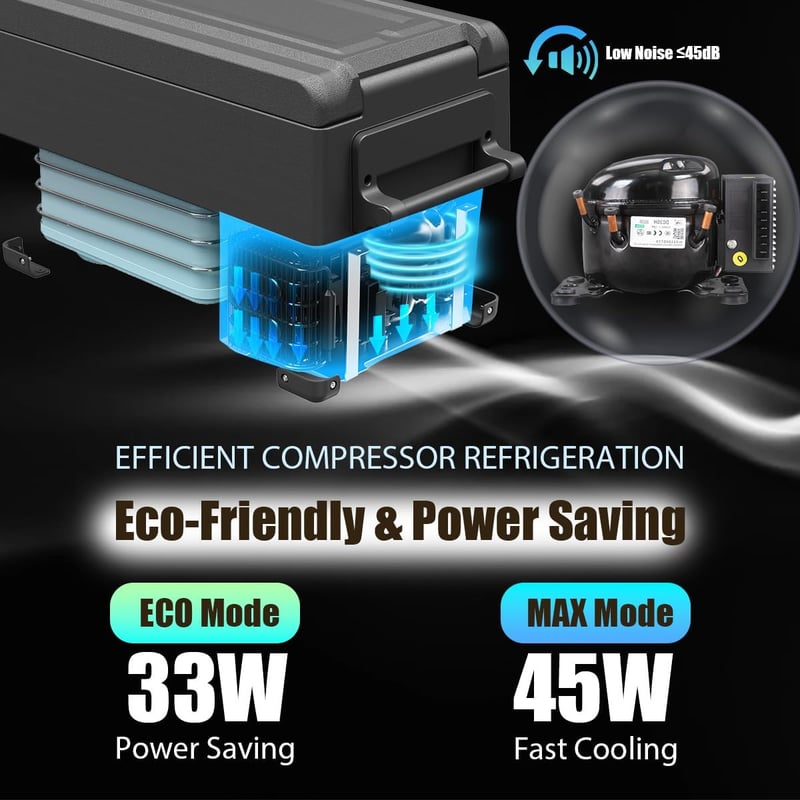 Alpicool CF55 Hordozható Autós Hűtőláda 55L 12V Elektromos Mini Hűtő Fagyasztó Kempingezéshez Teherautóhoz USB Porttal