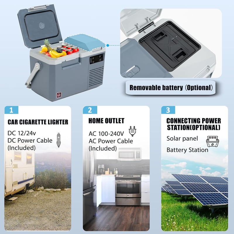 Alpicool LGMP8 8L Autós Hűtőbox 12V Kompresszoros Hordozható Fagyasztó USB -20°C