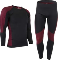 ALPIDEX Férfi Funkcionális Alsónemű Termikus Síalsó Lélegző Gyors Száradó - L-XL, Black-red 1
