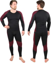 ALPIDEX Férfi Funkcionális Alsónemű Termikus Síalsó Lélegző Gyors Száradó - L-XL, Black-red 2