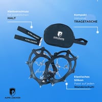 ALPIN LOACKER Grödel Hágóvas Túracipőhöz - Könnyű Csúszásgátló Jégkarmok M-es Méret (36-40) Hegymászáshoz, Téli Túrázáshoz 3