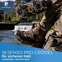 ALPIN LOACKER Grödel Hágóvas Túracipőhöz - Könnyű Csúszásgátló Jégkarmok M-es Méret (36-40) Hegymászáshoz, Téli Túrázáshoz 4