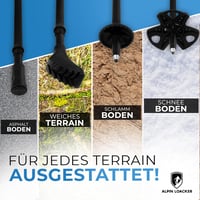 ALPIN LOACKER Összecsukható Trekkingbot Carbon Alumínium Korkgriffal Nordic Walking Damen Herren 5