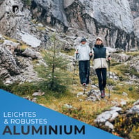 Bete de trekking pliabile ALPIN LOACKER din aluminiu cu mâner EVA, lungi – Bețe telescopice ușoare pentru drumeții și Nordic Walking, pentru bărbați și femei 2