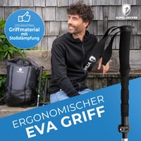 Bete de trekking pliabile ALPIN LOACKER din aluminiu cu mâner EVA, lungi – Bețe telescopice ușoare pentru drumeții și Nordic Walking, pentru bărbați și femei 3