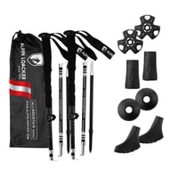 Bete de trekking pliabile ALPIN LOACKER din aluminiu cu mâner EVA, lungi – Bețe telescopice ușoare pentru drumeții și Nordic Walking, pentru bărbați și femei 1