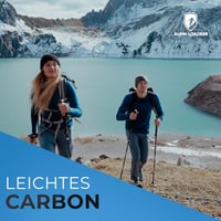 Alpin Loacker PRO Series Összecsukható Túrabot, Szénszálas Teleszkópos Túrabotok Parafa Markolattal, 115-135 cm, Kiegészítőkkel és Hordtáská 2