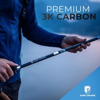 Alpin Loacker PRO Series Összecsukható Túrabot, Szénszálas Teleszkópos Túrabotok Parafa Markolattal, 115-135 cm, Kiegészítőkkel és Hordtáská 3