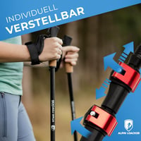ALPIN LOACKER Teleszkópos Nordic Walking Túrabot Szett, Alumínium, Parafa Markolattal, Könnyű, Állítható Méretű Túrabotok Férfiaknak és Nőkn 4