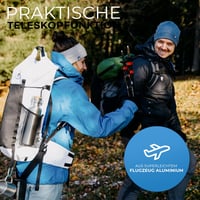 ALPIN LOACKER Teleszkópos Túrabot Alumínium Parafa Fogantyúval, Könnyű Nordic Walking Bot Férfiaknak és Nőknek, Síeléshez és Túrázáshoz - Aluminium - red clamping rings 6