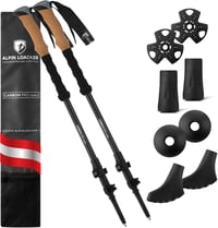ALPIN LOACKER Teleszkópos Túrabot Szénszálas Alumínium Parafa Fogantyú Könnyű Nordic Walking Bot Férfi Női Síelés Túrázás Hegyi Sport 1