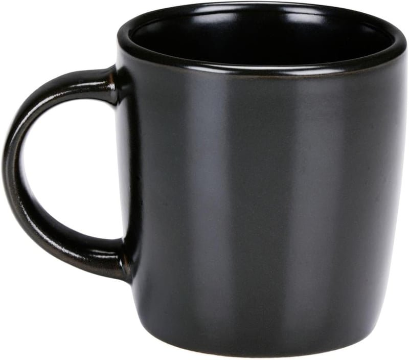 Alpina 16 részes kőedény étkészlet 4 személyre - tányér, tál, bögre szett - 16-piece, Black