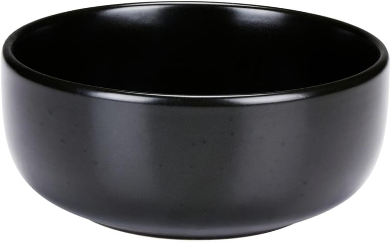 Alpina 16 részes kőedény étkészlet 4 személyre - tányér, tál, bögre szett - 16-piece, Black