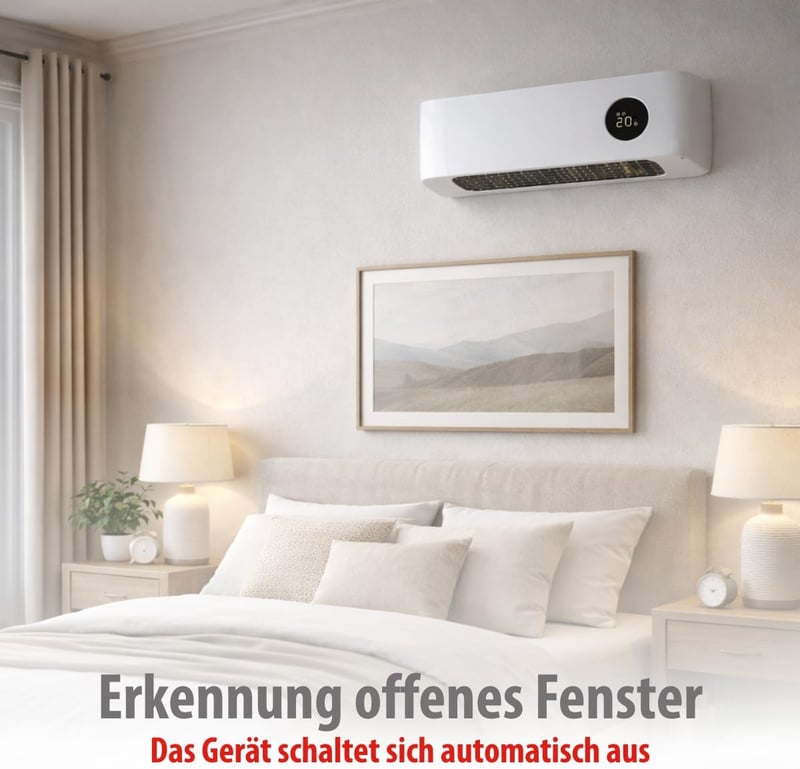 Alpina 2000W Kerámia Fali Fűtőtest Digitális Termosztáttal és Időzítővel