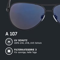 Alpina A 107 napszemüveg UV védelemmel - fekete matt 2