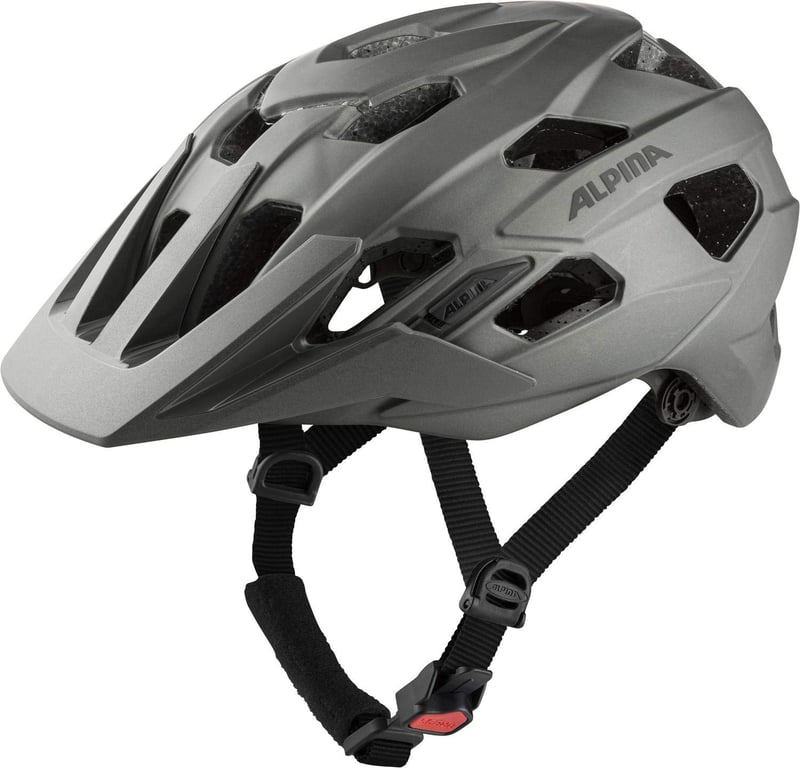 MTB cyklistická prilba ALPINA ANZANA, matná kávovo-sivá, veľkosť M (52-57 cm), so sieťkou proti hmyzu a odnímateľným LED svetlom, pre dospelých