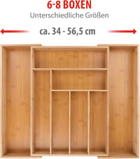 Alpina bambusz evőeszköz tálca fiókba 46x34-56,5x6 cm 4