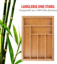 Alpina bambusz evőeszköz tálca fiókba 46x34-56,5x6 cm 5