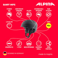 ALPINA Banff MIPS Könnyű Síelő és Snowboard Sisak 51-55 cm Felnőtteknek - Matt Fekete 2