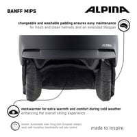 ALPINA Banff MIPS Könnyű Síelő és Snowboard Sisak 51-55 cm Felnőtteknek - Matt Fekete 3