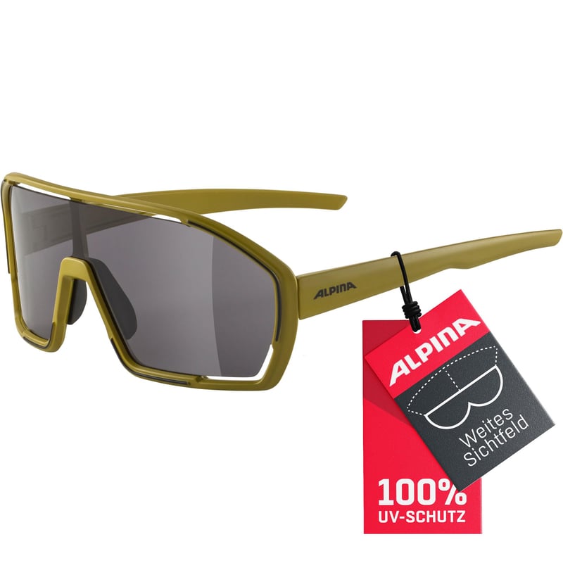 Športové okuliare Alpina Bonfire Midnight-Grey Matt na bicykel – farba Olive Matt, unisex