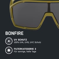 Športové okuliare Alpina Bonfire Midnight-Grey Matt na bicykel – farba Olive Matt, unisex 2