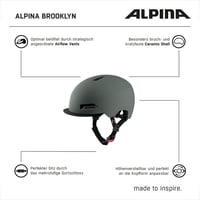 Cyklistická prilba Alpina Brooklyn City - matná Coffee-Grey, obvod hlavy 57-61 cm, unisex prilba pre dospelých 7
