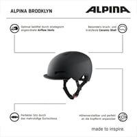 Cască de bicicletă Alpina Brooklyn City - Negru mat, circumferința capului 52-57 cm, pentru bicicliști urbani 7