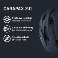Cyklistická prilba ALPINA Carapax 2.0 pre dospelých, Navy Smoke Blue, 57-62 cm, so sieťkou proti hmyzu a antibakteriálnou výstelkou 2
