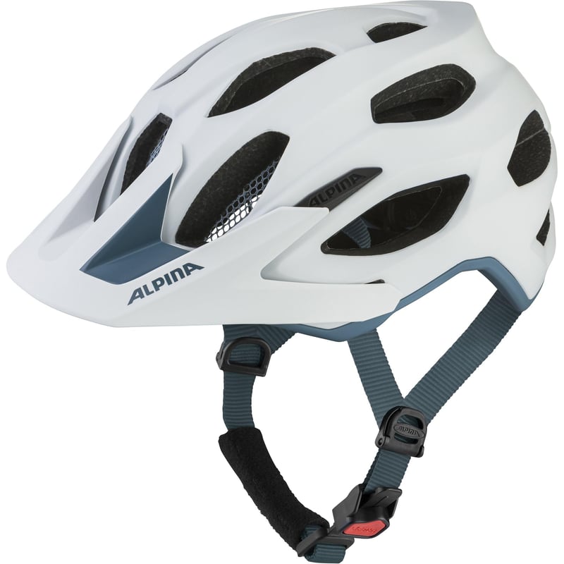 Cyklistická prilba ALPINA Carapax 2.0 pre dospelých, White Pebble Blue matná, 57 – 62 cm, s priedušnou sieťkou a antibakteriálnou výstelkou