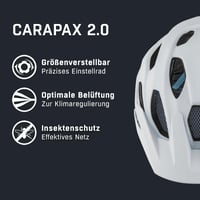 Cyklistická prilba ALPINA Carapax 2.0 pre dospelých, White Pebble Blue matná, 57 – 62 cm, s priedušnou sieťkou a antibakteriálnou výstelkou 2