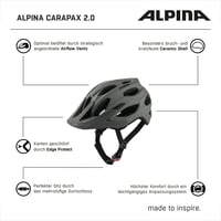 Cyklistická prilba na horský bicykel ALPINA Carapax 2.0, Coffee-Grey Matt, 57-62 cm, so sieťkou proti hmyzu a antibakteriálnou výstelkou, cyklistická prilba pre dospelých 8