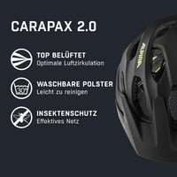 Cyklistická prilba ALPINA Carapax 2.0 MTB, čierno-neónovo žltá matná, 57-62 cm, so sieťkou proti hmyzu a antibakteriálnou výstelkou, pre dospelých 2