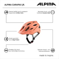 Detská cyklistická prilba Alpina Carapax Junior - matná broskyňová - 51-56 cm 7