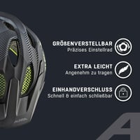 Alpina Carapax Junior gyermek kerékpáros sisak petrol matt - 51-56 cm, Black-Neon-Yellow 3