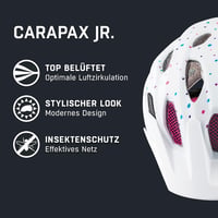 Alpina Carapax Junior gyermek kerékpáros sisak petrol matt - 51-56 cm, White Polka Dots 2