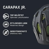 Alpina Carapax Junior gyermek kerékpáros sisak petrol matt - 51-56 cm, Black-Neon-Yellow 2