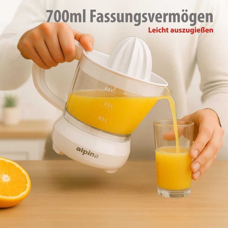 Alpina citrusgyümölcs préselt 0,7L fehér citrom narancssajtó elektromos